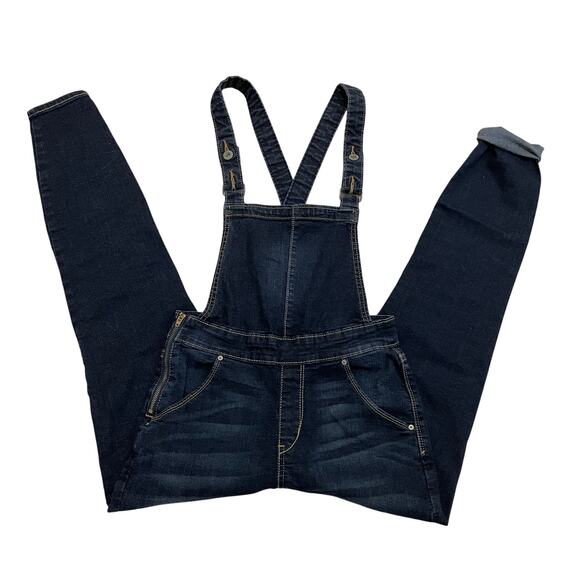 Denizen Levi’s XS Skinny Denim Overalls | Dark Wash Stretch Cross-Back Jumpsuit - Picture 1 of 11